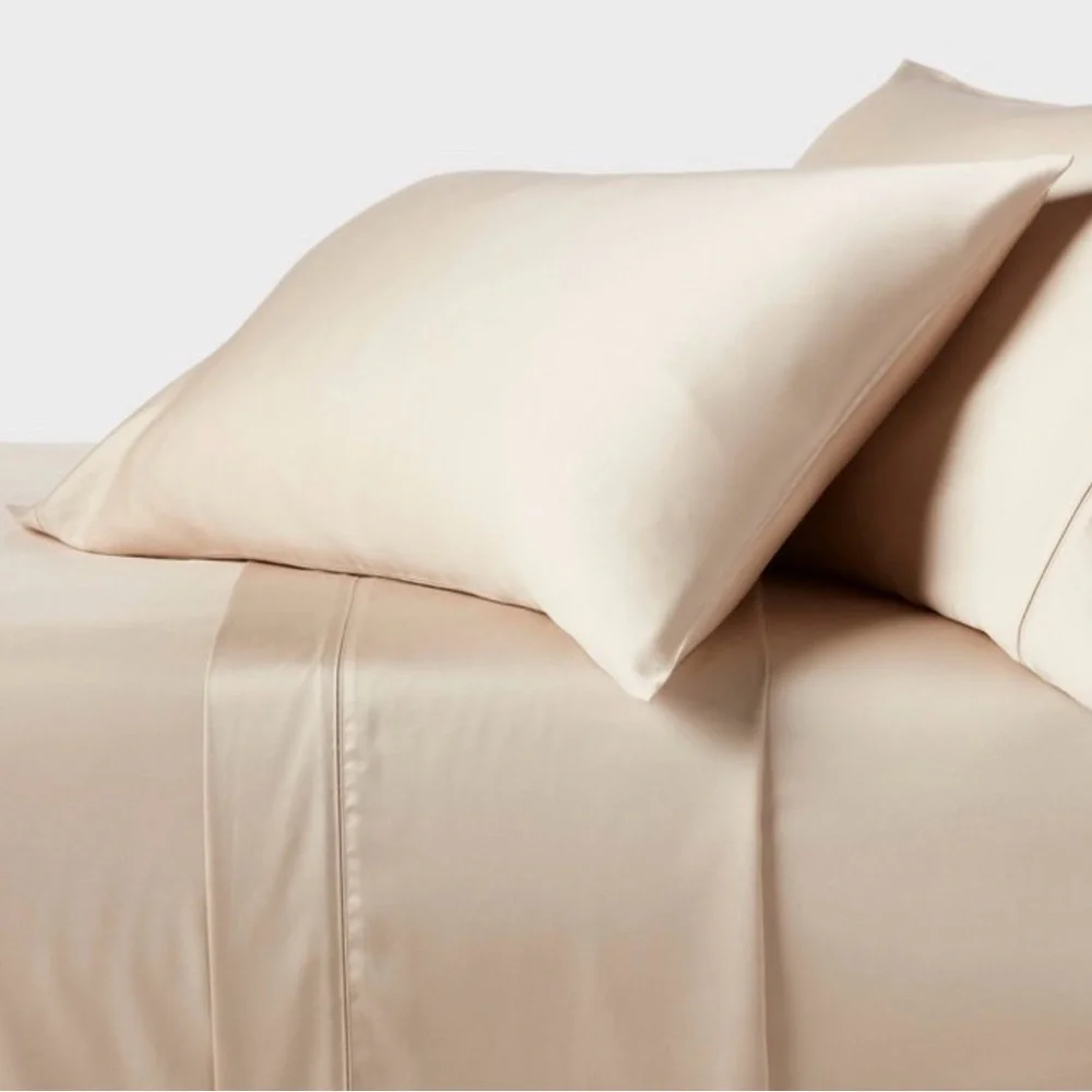 New Twin/Twin Extra Long 320 Thread Count Cool Tencel Lyocell Sheet Set- Khaki
